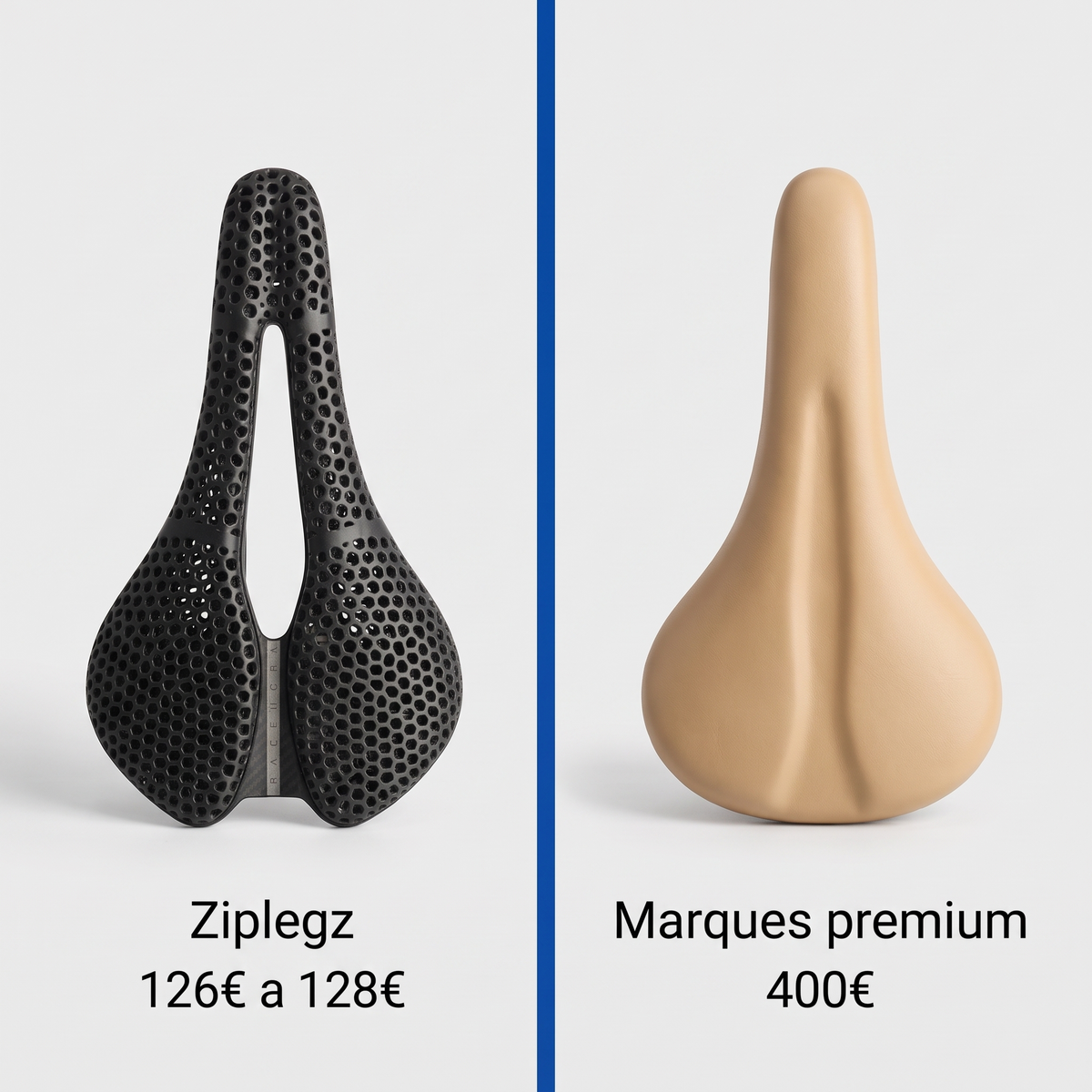 Ziplegz vs selle mousse premium 400 euros, comparatif visuel